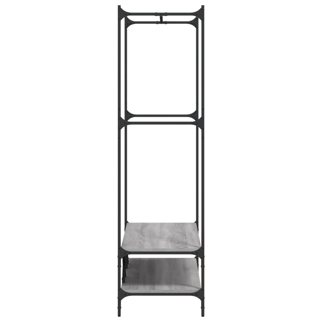 vidaXL Clothes Rack with Shelves Grey Sonoma Engineered Wood