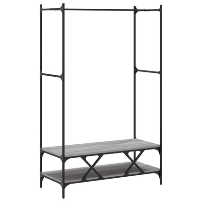 vidaXL Clothes Rack with Shelves Grey Sonoma Engineered Wood