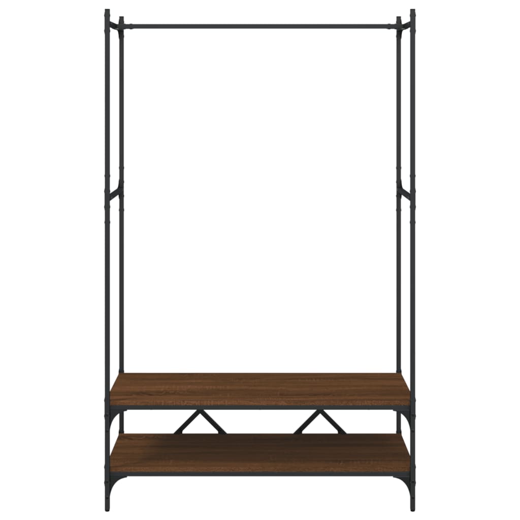 vidaXL Clothes Rack with Shelves Brown Oak Engineered Wood