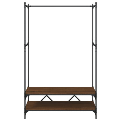 vidaXL Clothes Rack with Shelves Brown Oak Engineered Wood