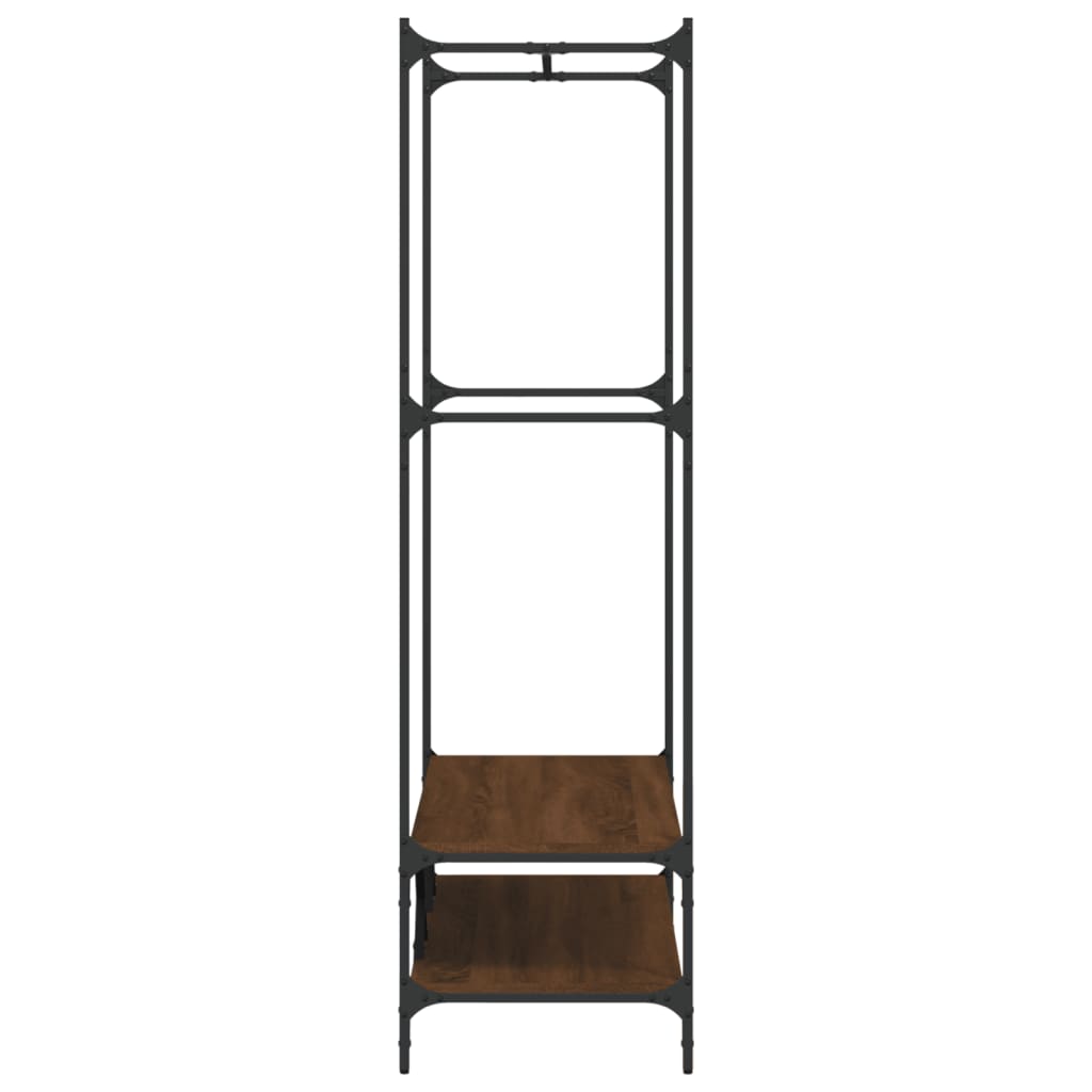 vidaXL Clothes Rack with Shelves Brown Oak Engineered Wood