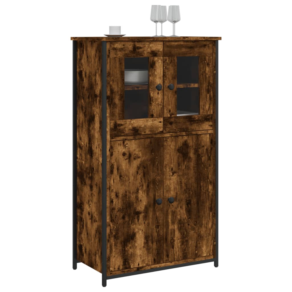 vidaXL Highboard Smoked Oak 62x32x106.5 cm Engineered Wood