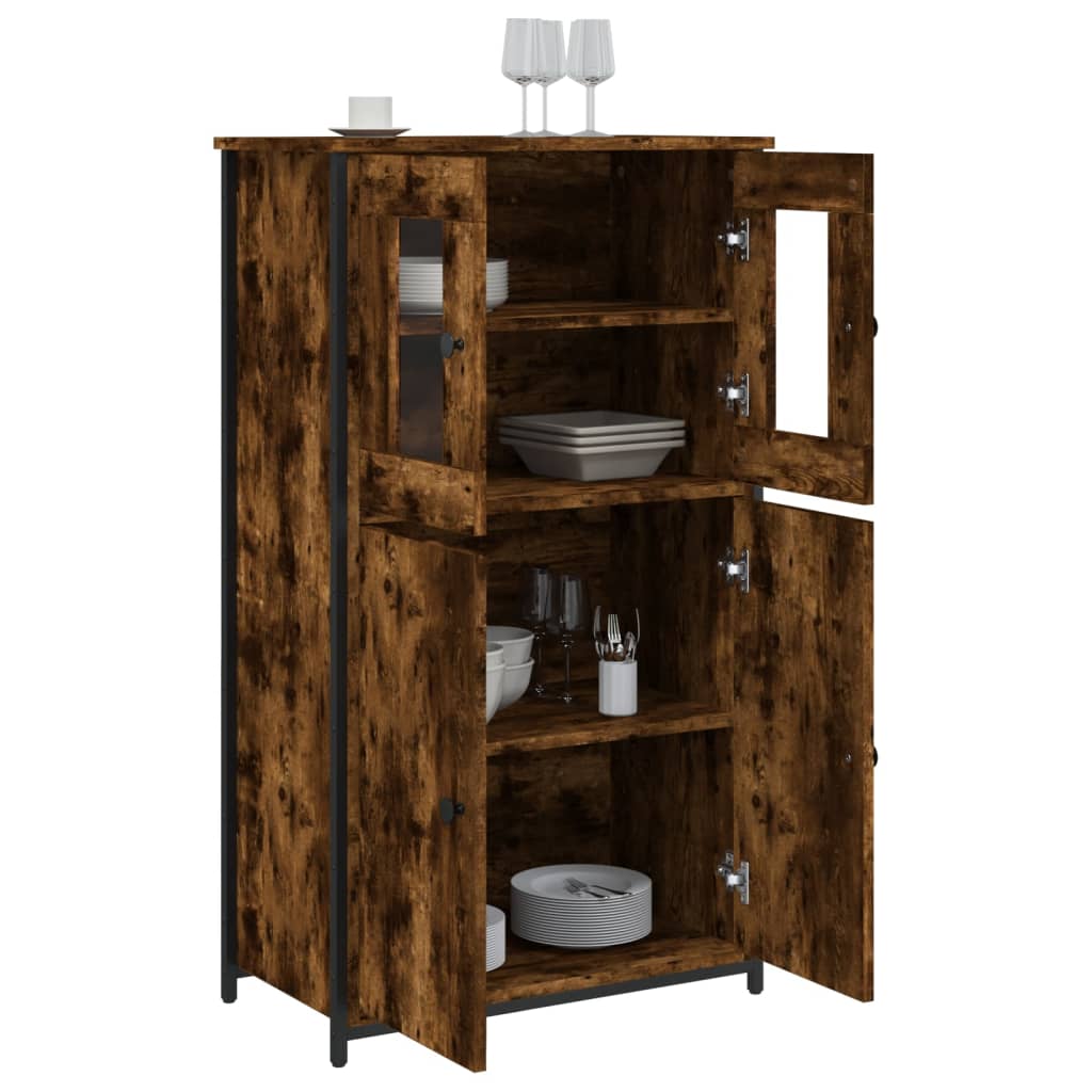 vidaXL Highboard Smoked Oak 62x32x106.5 cm Engineered Wood