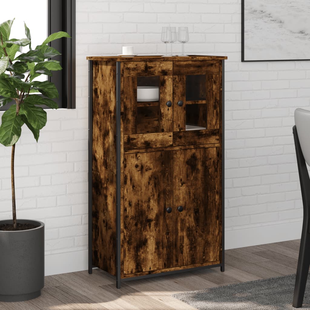 vidaXL Highboard Smoked Oak 62x32x106.5 cm Engineered Wood