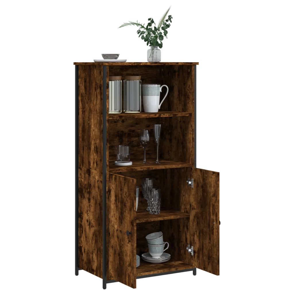 vidaXL Highboard Smoked Oak 62x36x121.5 cm Engineered Wood