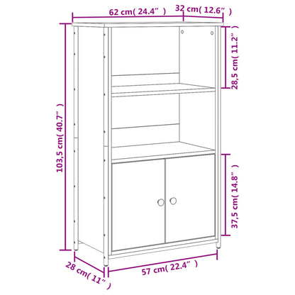 vidaXL Highboard Brown Oak 62x32x103.5 cm Engineered Wood