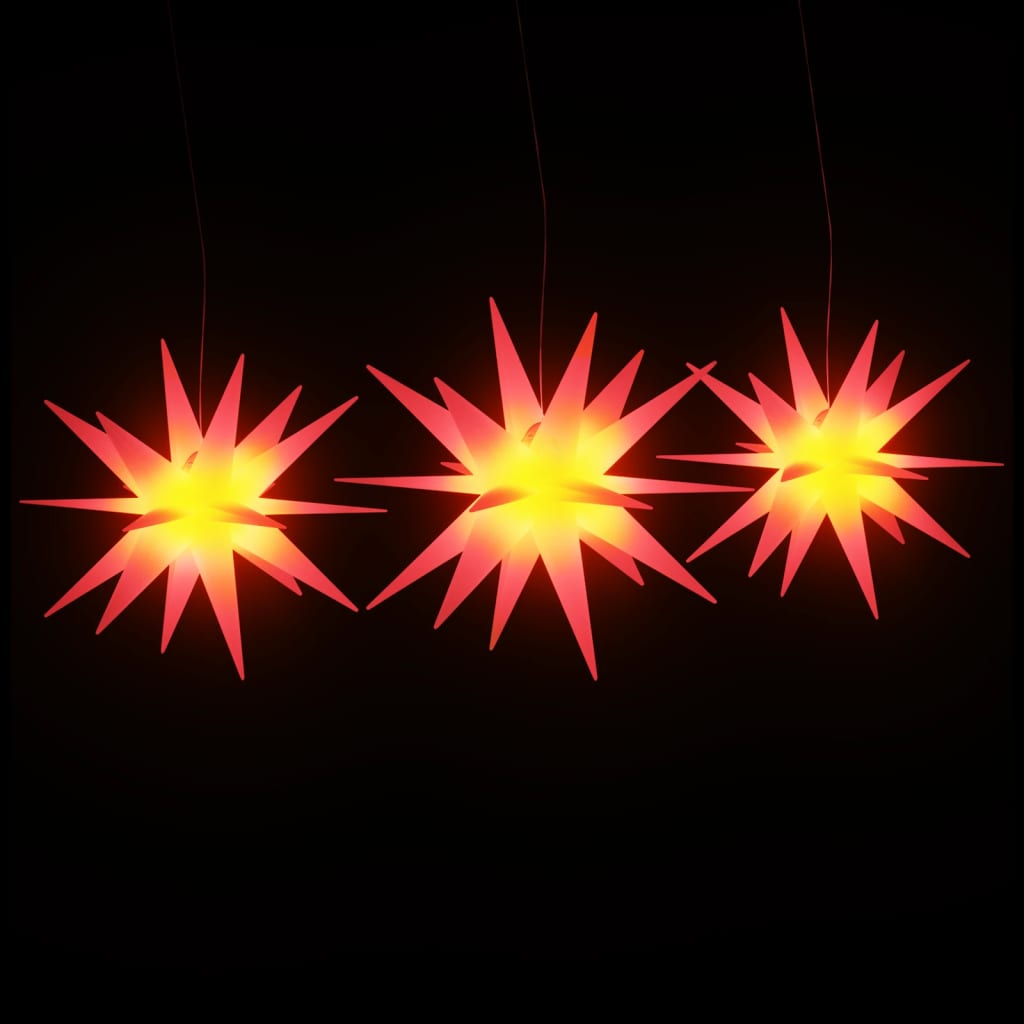 vidaXL Christmas Lights with LEDs 3 pcs Foldable Red