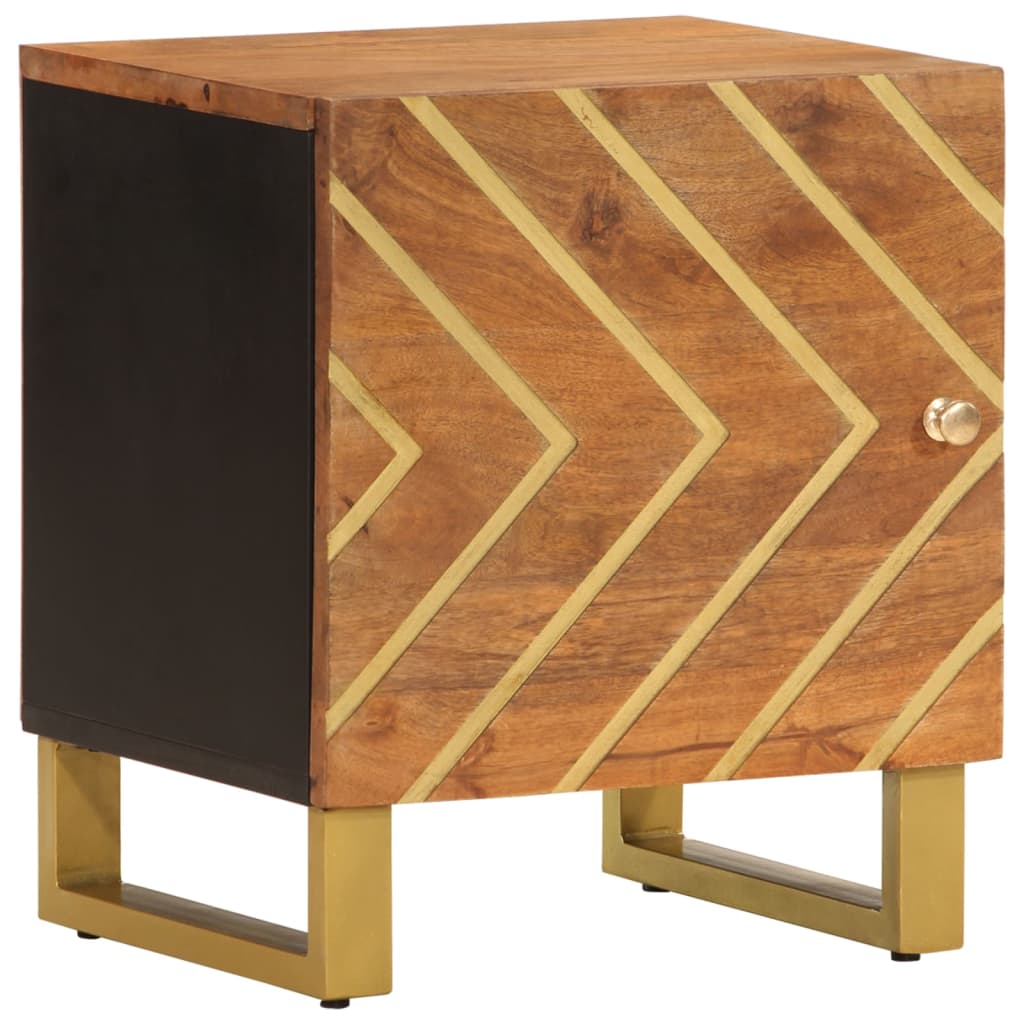 vidaXL Bedside Cabinet Brown and Black Solid Wood Mango