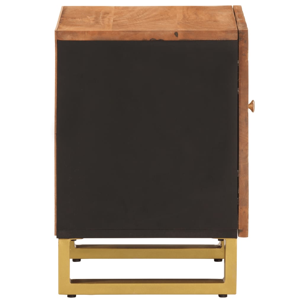 vidaXL Bedside Cabinet Brown and Black Solid Wood Mango