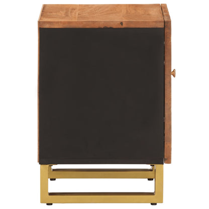 vidaXL Bedside Cabinet Brown and Black Solid Wood Mango