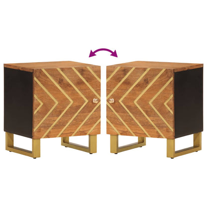 vidaXL Bedside Cabinet Brown and Black Solid Wood Mango