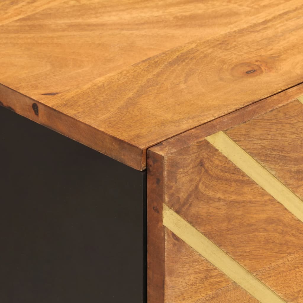 vidaXL Bedside Cabinet Brown and Black Solid Wood Mango