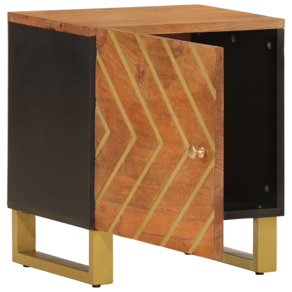 vidaXL Bedside Cabinets 2 pcs Brown and Black Solid Wood Mango