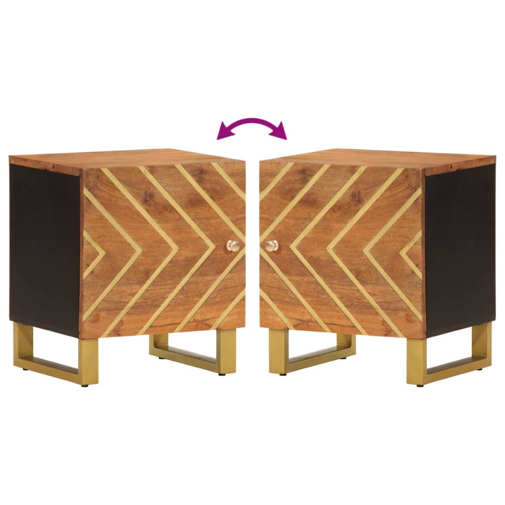 vidaXL Bedside Cabinets 2 pcs Brown and Black Solid Wood Mango