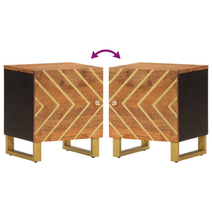 vidaXL Bedside Cabinets 2 pcs Brown and Black Solid Wood Mango