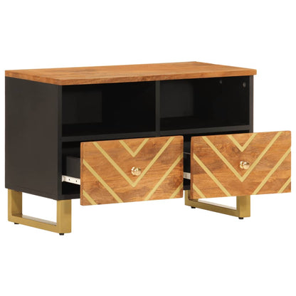 vidaXL TV Cabinet Brown and Black 70x33.5x46 cm Solid Wood Mango