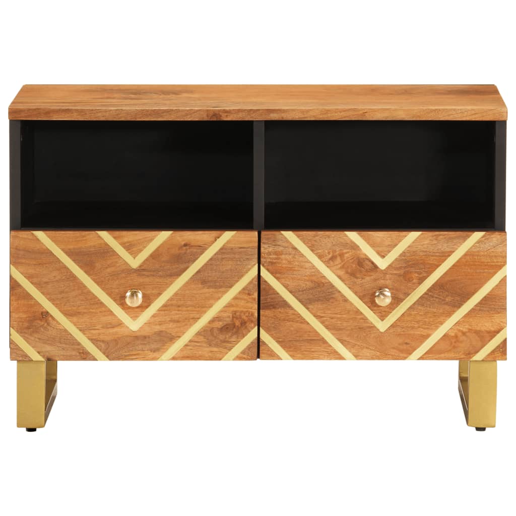 vidaXL TV Cabinet Brown and Black 70x33,5x46 cm Solid Wood Mango
