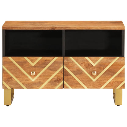 vidaXL TV Cabinet Brown and Black 70x33,5x46 cm Solid Wood Mango