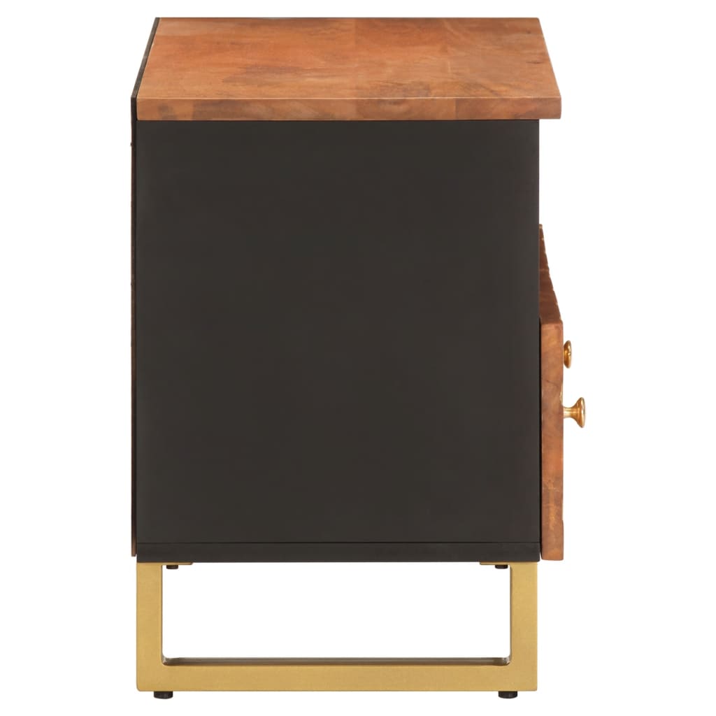 vidaXL TV Cabinet Brown and Black 70x33,5x46 cm Solid Wood Mango