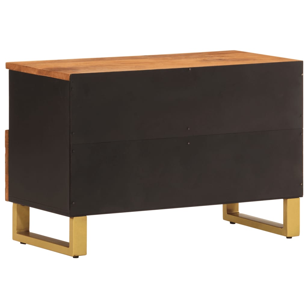 vidaXL TV Cabinet Brown and Black 70x33,5x46 cm Solid Wood Mango