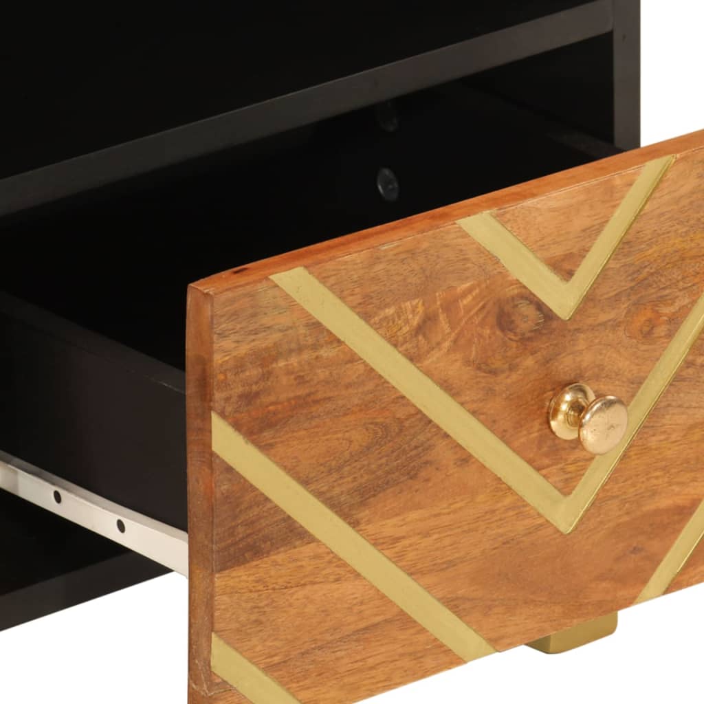 vidaXL TV Cabinet Brown and Black 70x33.5x46 cm Solid Wood Mango