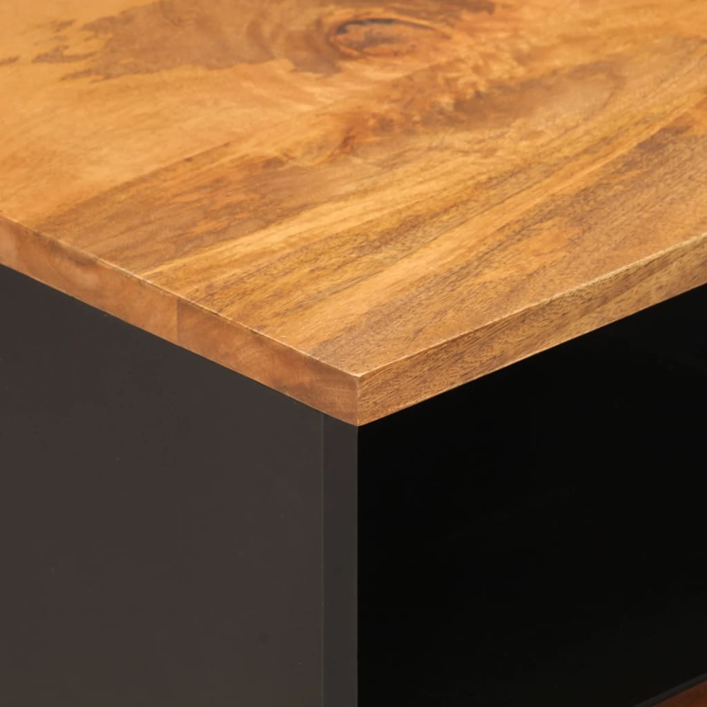 vidaXL TV Cabinet Brown and Black 70x33.5x46 cm Solid Wood Mango