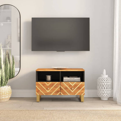 vidaXL TV Cabinet Brown and Black 70x33,5x46 cm Solid Wood Mango