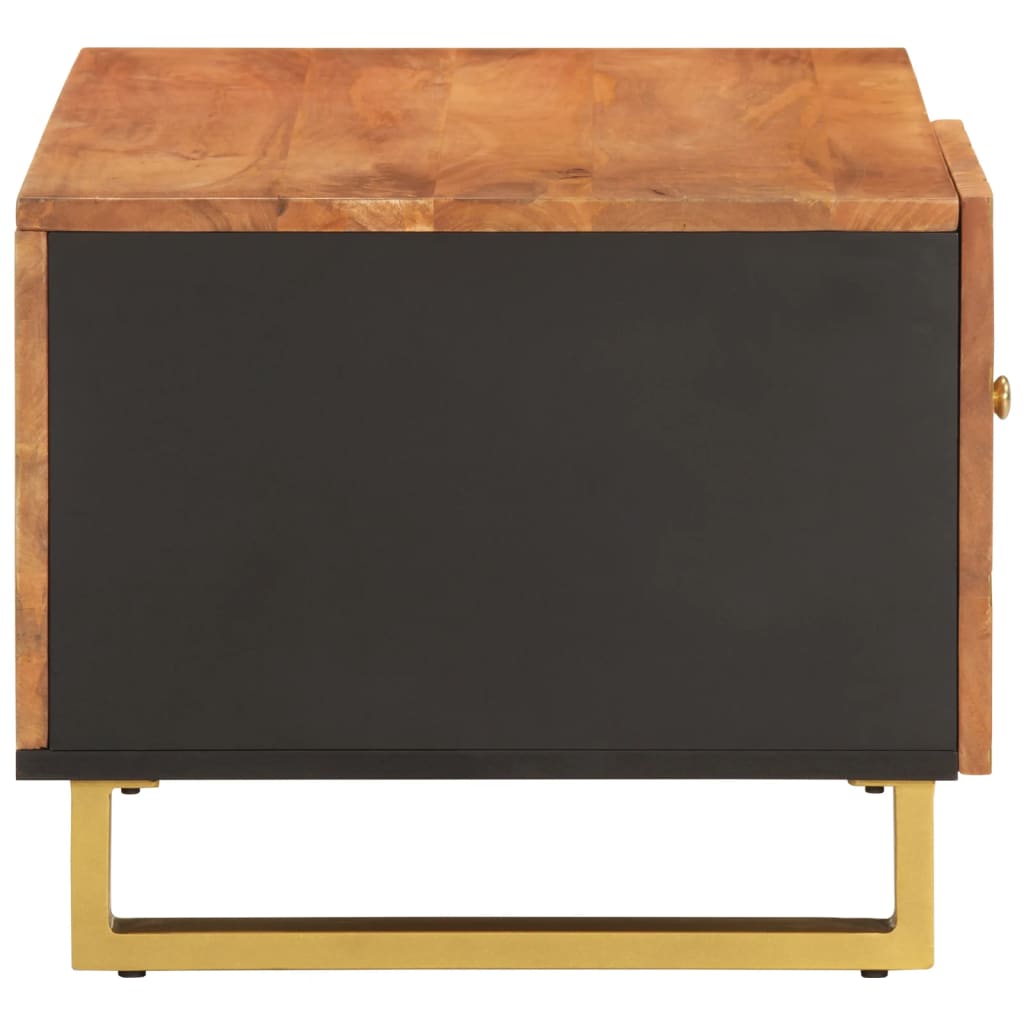 vidaXL Coffee Table Brown and Black 80x50x40 cm Solid Wood Mango