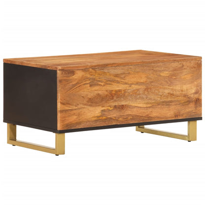 vidaXL Coffee Table Brown and Black 80x50x40 cm Solid Wood Mango
