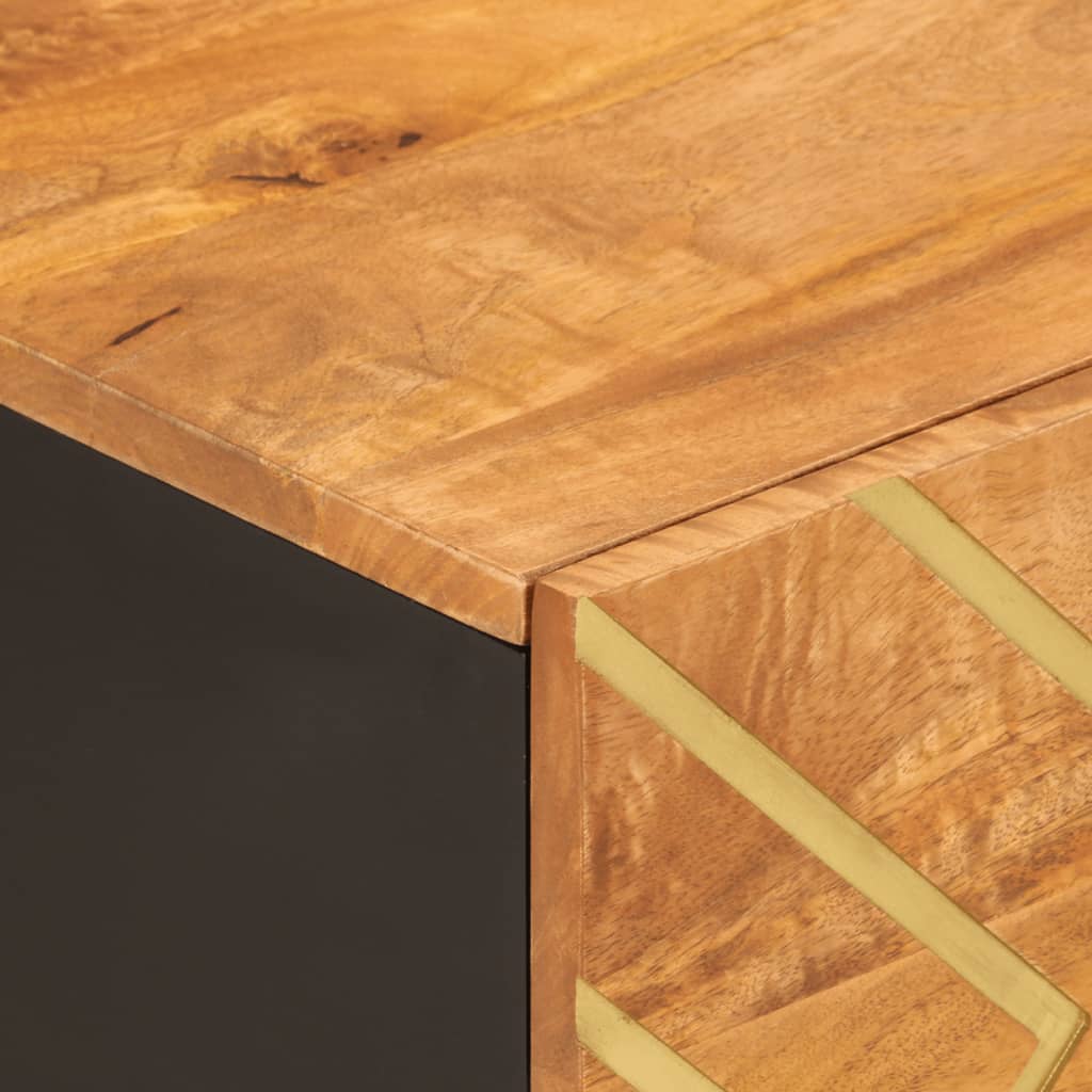 vidaXL Coffee Table Brown and Black 80x50x40 cm Solid Wood Mango