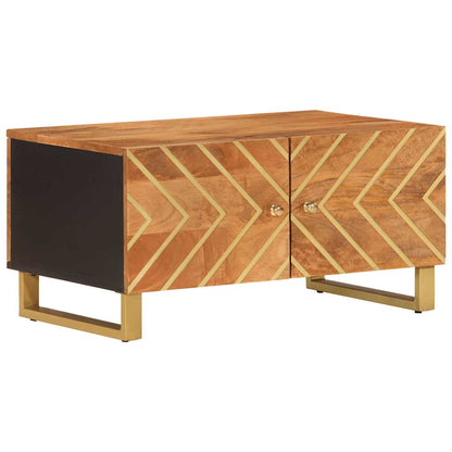 vidaXL Coffee Table Brown and Black 80x50x40 cm Solid Wood Mango