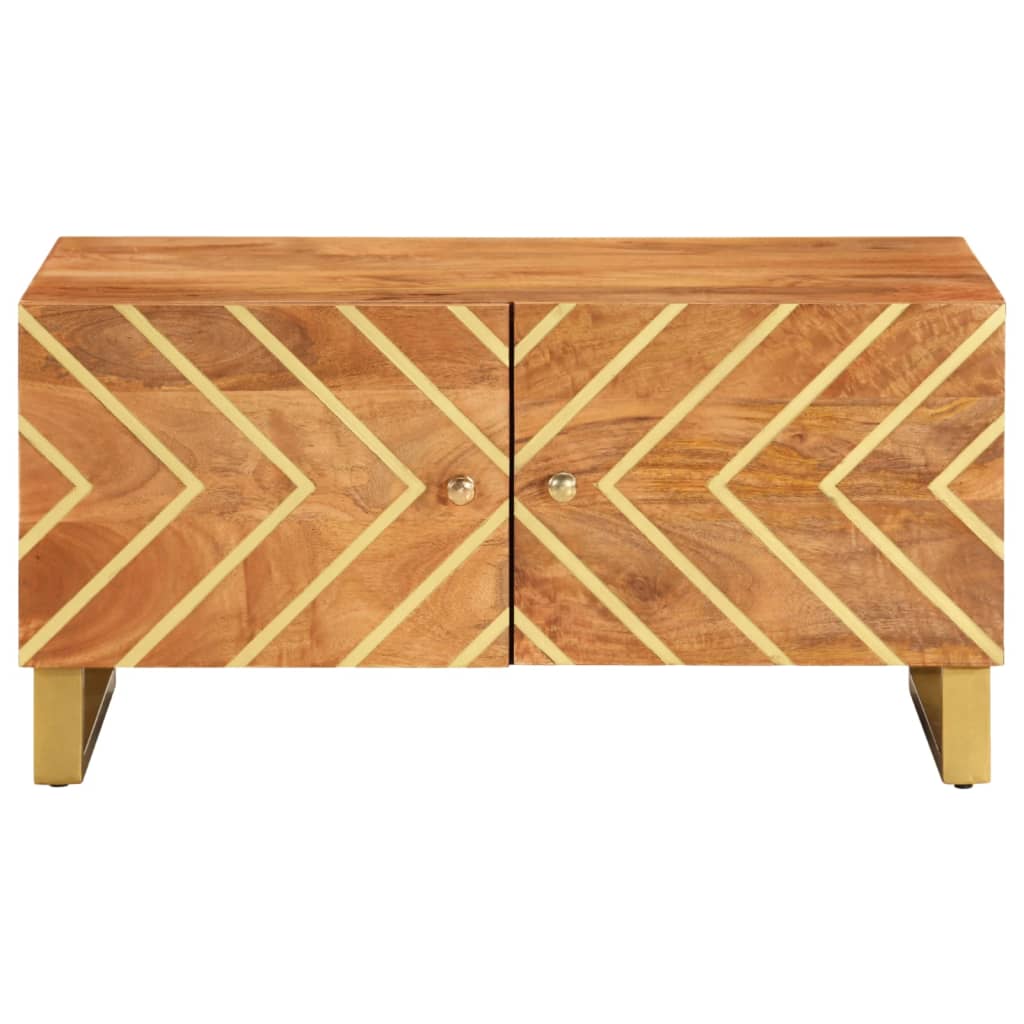 vidaXL Coffee Table Brown and Black 80x50x40 cm Solid Wood Mango