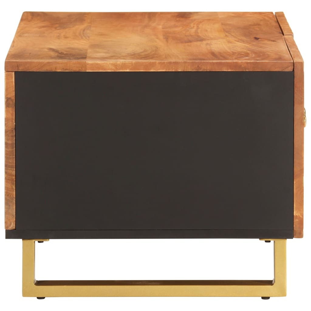 vidaXL Coffee Table Brown and Black 80x50x40 cm Solid Wood Mango