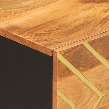 vidaXL Coffee Table Brown and Black 80x50x40 cm Solid Wood Mango