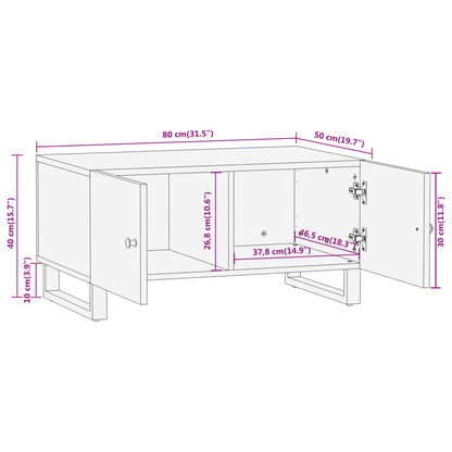 vidaXL Coffee Table Brown and Black 80x50x40 cm Solid Wood Mango