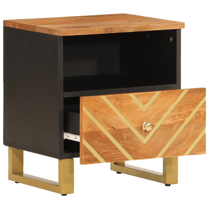 vidaXL Bedside Cabinet Brown and Black Solid Wood Mango