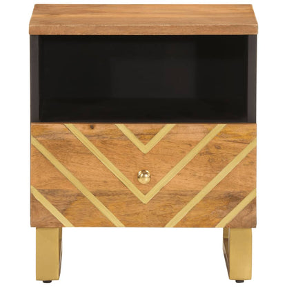 vidaXL Bedside Cabinet Brown and Black Solid Wood Mango