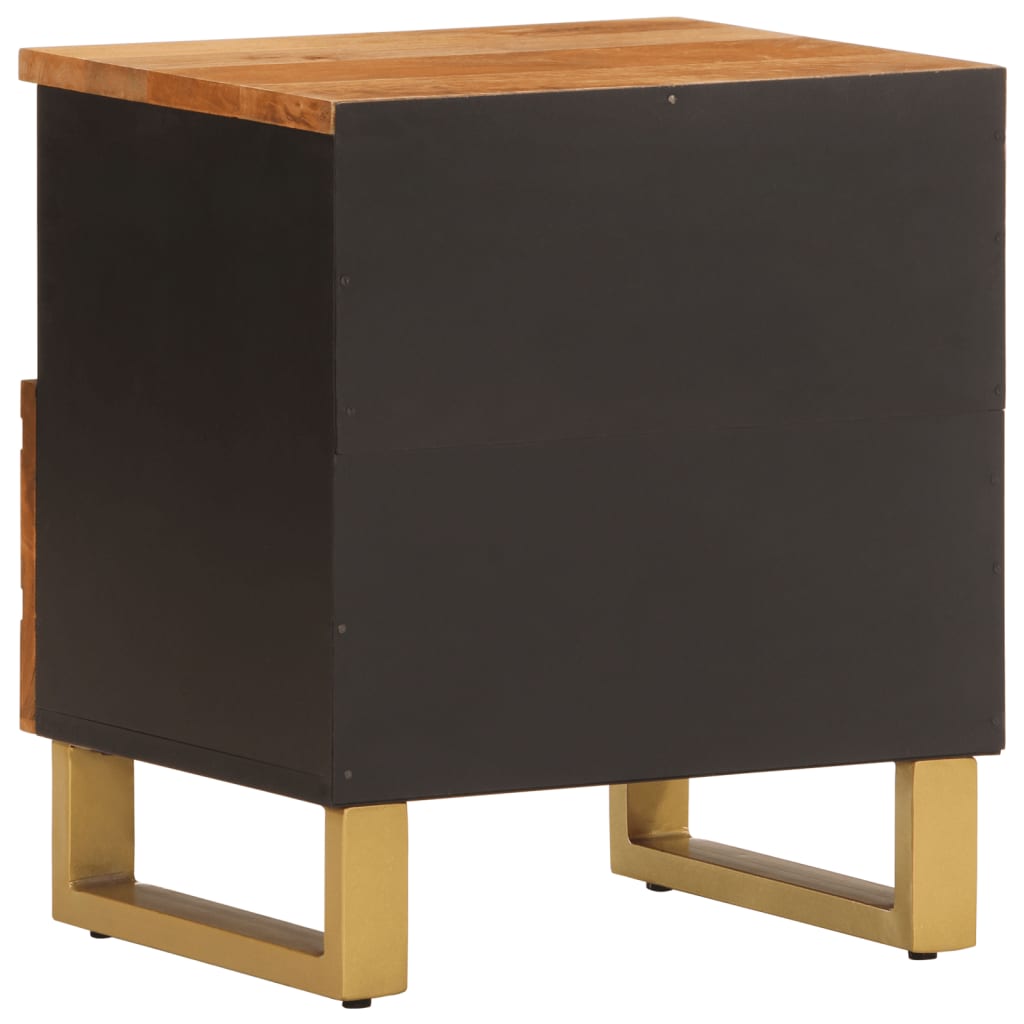 vidaXL Bedside Cabinet Brown and Black Solid Wood Mango