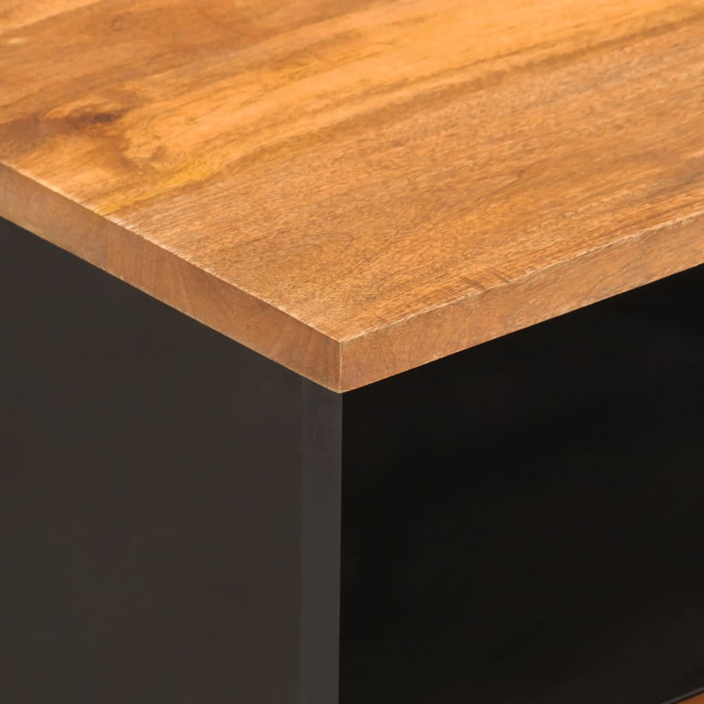 vidaXL Bedside Cabinet Brown and Black Solid Wood Mango