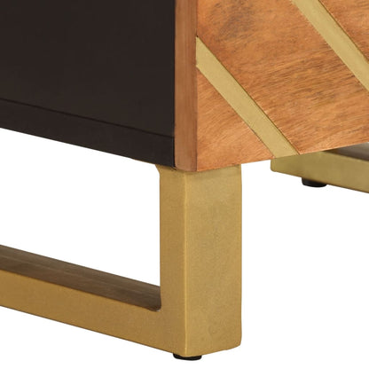 vidaXL Bedside Cabinet Brown and Black Solid Wood Mango