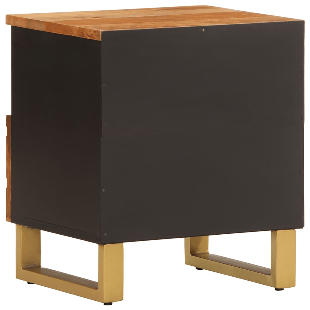 vidaXL Bedside Cabinets 2 pcs Brown and Black Solid Wood Mango