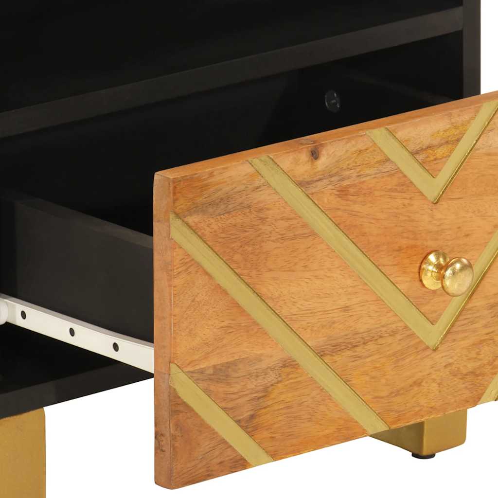 vidaXL Bedside Cabinets 2 pcs Brown and Black Solid Wood Mango