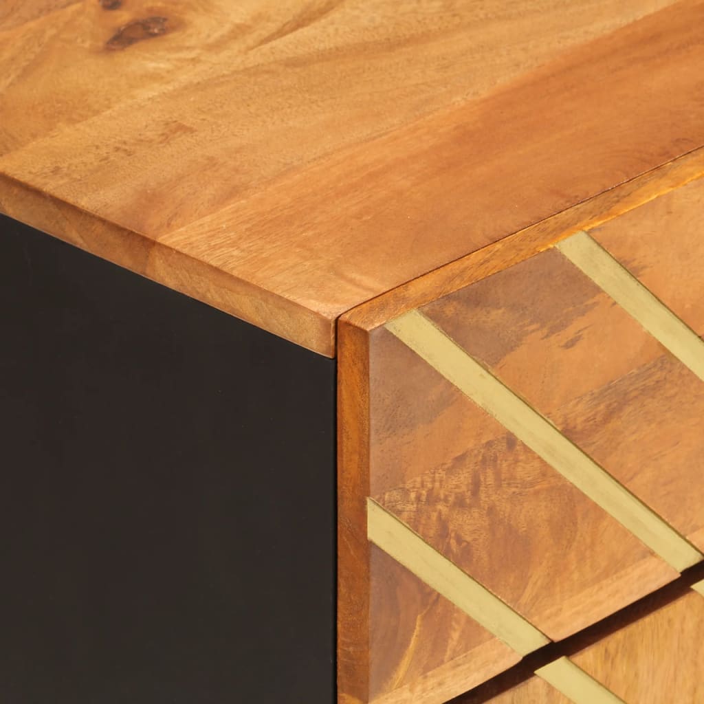 vidaXL Bedside Cabinet Brown and Black 50x33x60 cm Solid Wood Mango