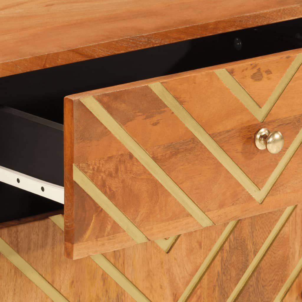 vidaXL Bedside Cabinet Brown and Black 50x33x60 cm Solid Wood Mango