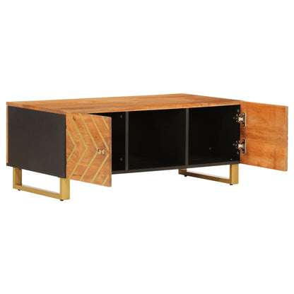 vidaXL Coffee Table Brown and Black 100x54x40 cm Solid Wood Mango