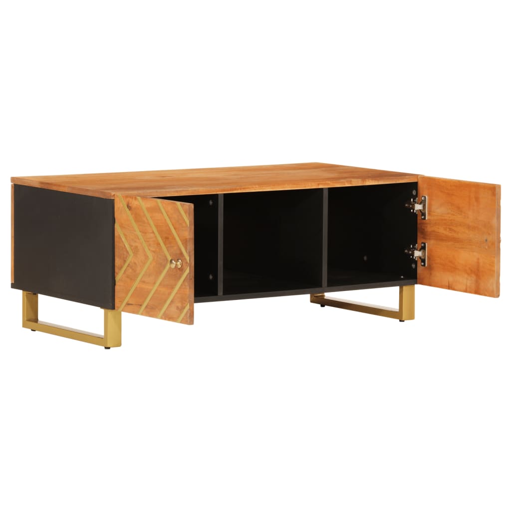 vidaXL Coffee Table Brown and Black 100x54x40 cm Solid Wood Mango