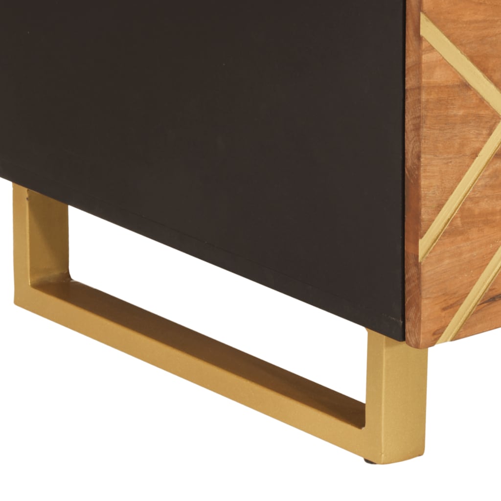vidaXL Coffee Table Brown and Black 100x54x40 cm Solid Wood Mango