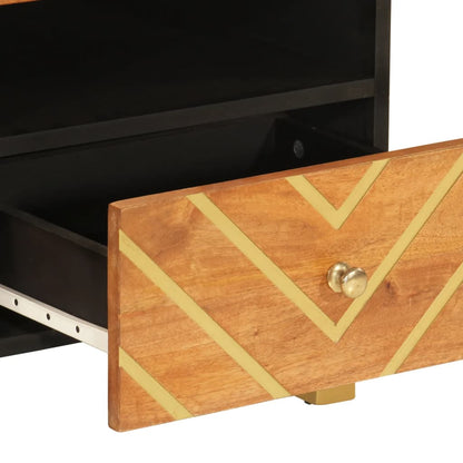 vidaXL Coffee Table Brown and Black 80x54x40 cm Solid Wood Mango
