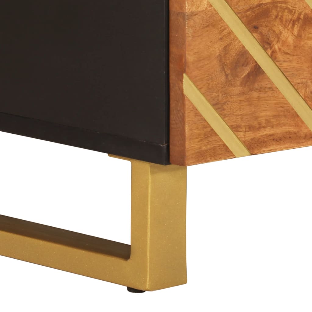 vidaXL Coffee Table Brown and Black 80x54x40 cm Solid Wood Mango