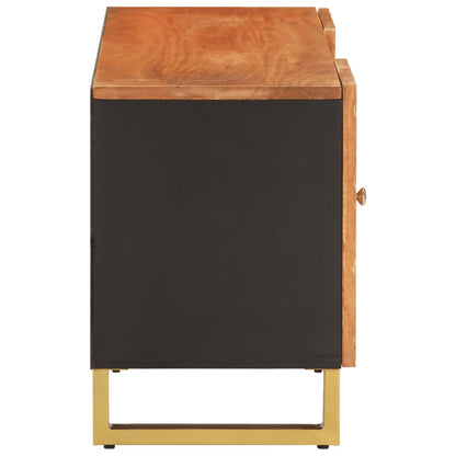 vidaXL TV Cabinet Brown and Black 105x33.5x46 cm Solid Wood Mango